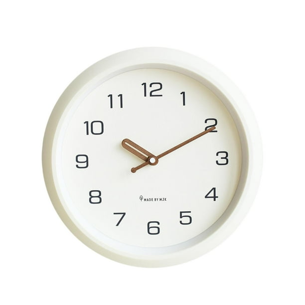 Reloj decorativo de pared, moderno, regalo de inauguración de la casa, reloj silencioso para dormitorio y baño. Beige