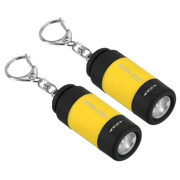 Uxcell 2.1" Mini Rechargeable LED Keychain Flashlight USB Charging 2 Pack Yellow
