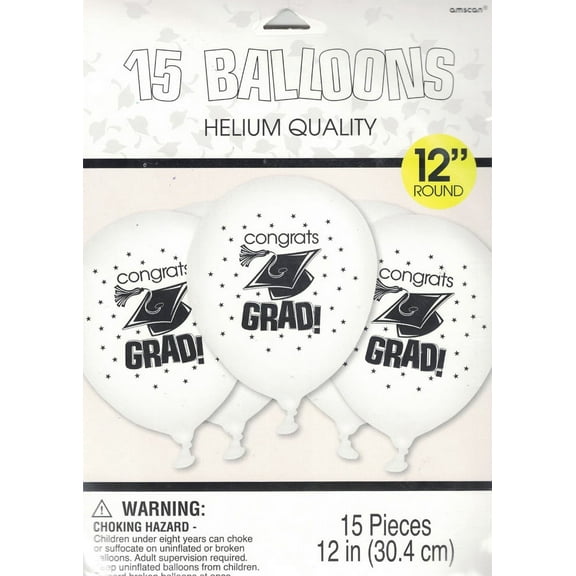 Various Doodle Print Latex Balloons in White, 15ct