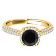 thumbnail image 2 of Aonejewelry 1 Ct. Halo Black Diamond Engagement Ring In 14k Yellow Gold, 2 of 4