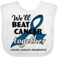 thumbnail image 3 of Inktastic We'll Beat Cancer Together- Colon Cancer Awareness Boys or Girls Baby Bib, 3 of 4
