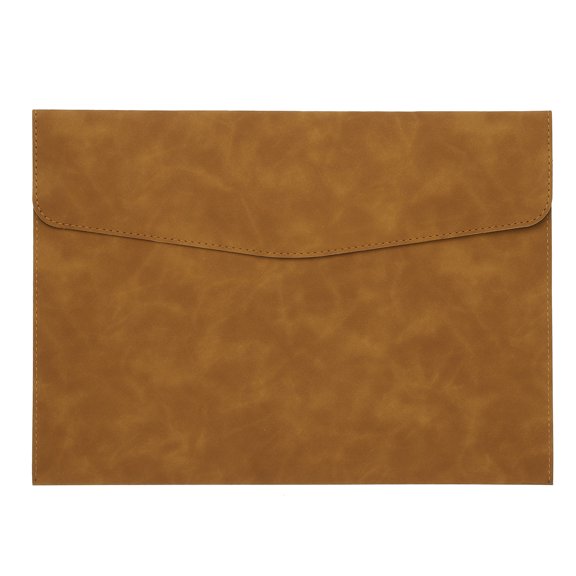 Uxcell PU Leather A4 File Folder, Document Holder with Snap Closure for Easy Access 1 Brown