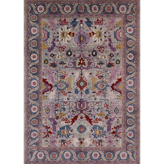 Ahgly Company Machine Washable Indoor Rectangle Industrial Modern Velvet Maroon Purple Area Rugs, 7' x 10'