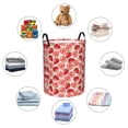 thumbnail image 4 of Sikiie Cute Strawberry Print Round Dirty Clothes Basket, Waterproof Standing Foldable Storage Basket, for Laundry Room, Bedroom, Bathroom Storage-Medium, 4 of 6