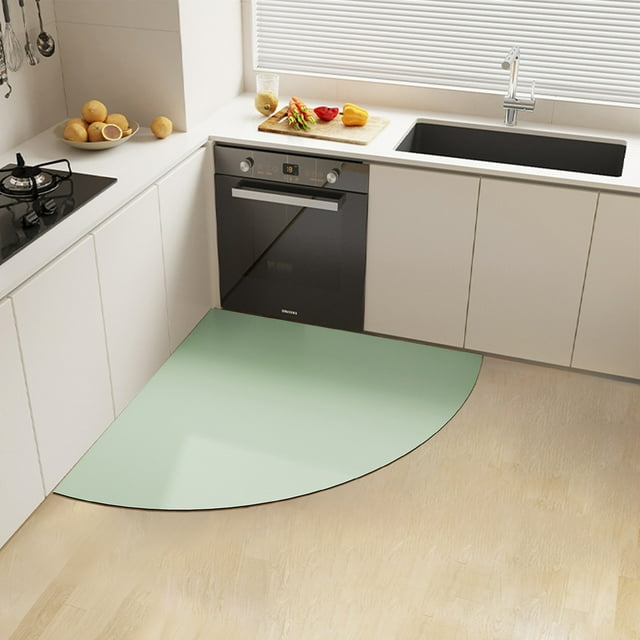 Tapetes en forma de abanico, el barro de diatomeas absorbe agua y aceite, tapetes antideslizantes para cocina y baño, lavables y de secado rápido para una fácil limpieza, ideales para