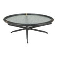 thumbnail image 5 of Aneis Coffee Table Black Coffee Table, Modern Style, Tempered Rippled Glass round shape tabletop, Fir Wood, Indoor Living, 5 of 9