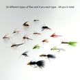 thumbnail image 2 of Bassdash Fly Fishing Assorted Flies Kit, Pack of 64 pcs Fly Lure including Dry Flies, Wet Flies, Nymphs, Streamers, Terrestrials, Leeches and More, with Magnetic Fly Box, 2 of 8