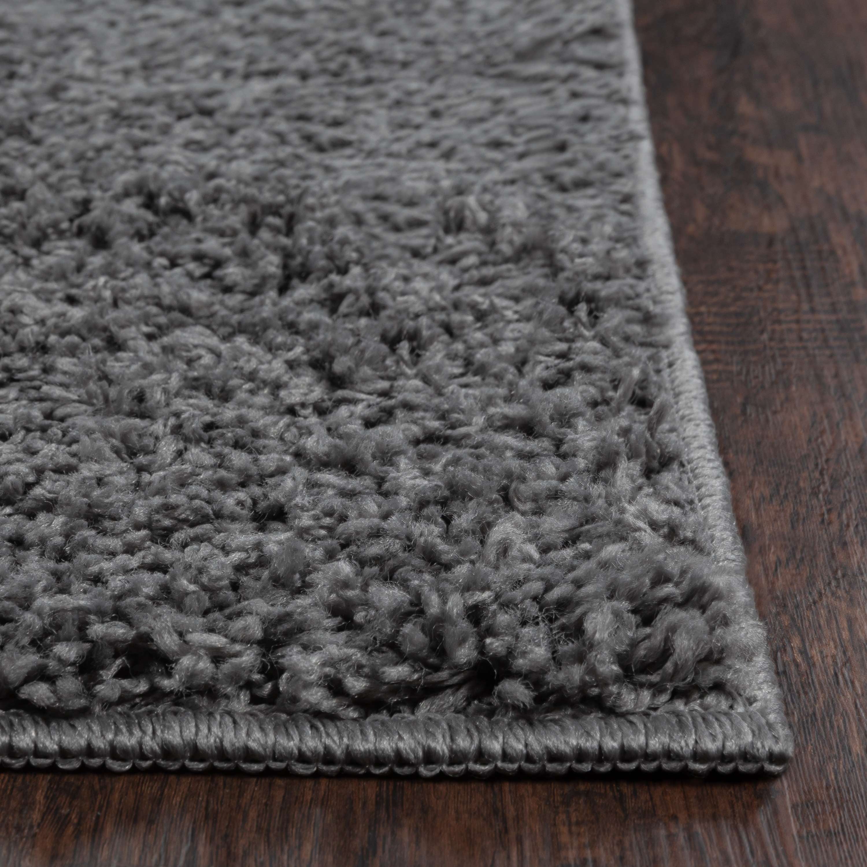 Mainstays Traditional Solid Gray Shag Indoor Hallway Runner Rug, 2' x 6'