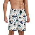 thumbnail image 2 of Kdxio Cartoon Helicopters Print Mens Sleep Shorts Bottoms Soft Comfy Pajama Wear Pants with Drawstring Pockets, 2 of 5