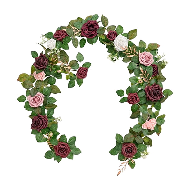 Matsuzay Flores artificiales elegantes de tela para bodas y fiestas, flores de de fondo para interiores o exteriores Decoración rojo