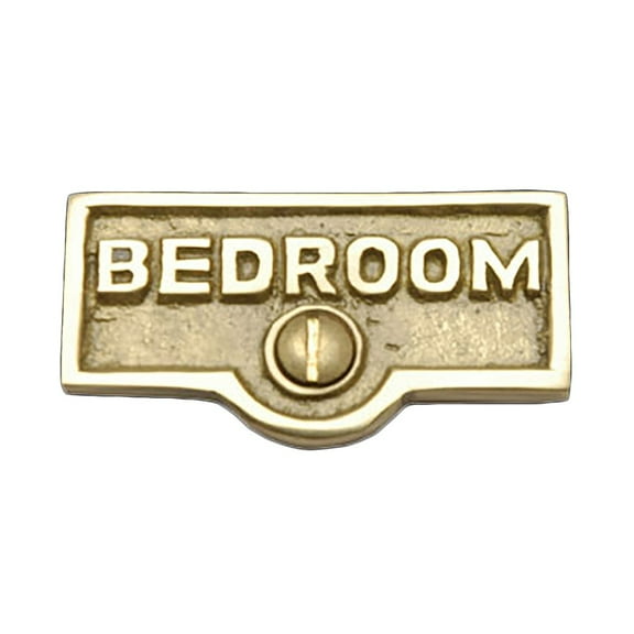 Switch Plate Tags BEDROOM Name Signs Labels Lacquered Brass Traditional Engraved Wall Light Switch Cover Labels | Renovators Supply