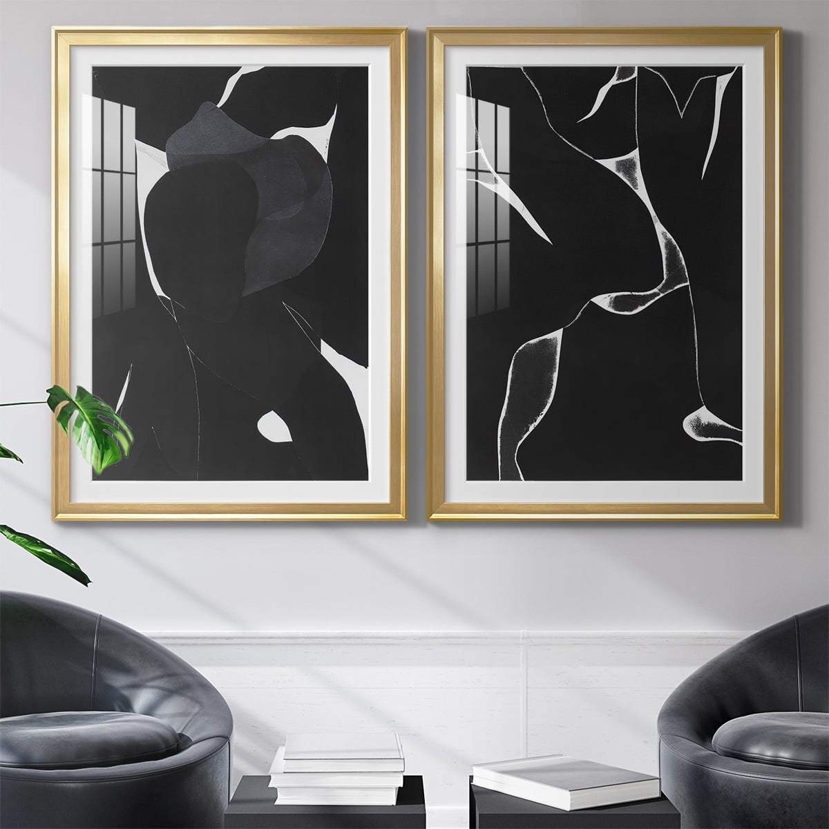 Wexford Home Night Bloom I Premium Framed Print, 26.5" x 36.5" - Ready to Hang, Gold (Set of 2)