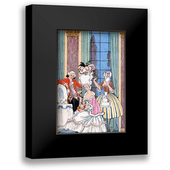 Barbier, Georges 11x14 Black Modern Framed Museum Art Print Titled - France in the 18th Century