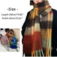 thumbnail image 2 of Baqcunre Clearance! Scarf for Women, Thermal Scarf Fall Winter Scarf Classic Tassel Plaid Scarf Warm Soft Chunky Large Blanket Wrap Shawl Scarves 1 Pack Warm Scarf for Womens,, 2 of 2
