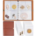 thumbnail image 1 of Organizador de joyas, libro de almacenamiento de joyas con bolsillos, álbum de viaje plegable para aretes, folleto de soporte de accesorios de cuero de PU para pulseras, collares y anillos (64 rejill, 1 of 5