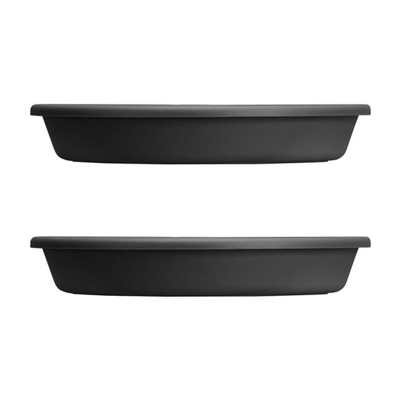 HC Companies Classic 21.13 Inch Saucer Tray, Black (2 Pack)