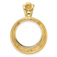thumbnail image 3 of 14k Yellow Gold Concentric Circle Prong Setting Coin Bezel Pendant Mounting - Fits 16.5mm, 3 of 4