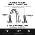 thumbnail image 6 of Bathroom Sink Faucet, 8 Inch Widespread Bathroom Faucet with 2 Lever Handles, 3 Hole Low Arc Basin Sink Faucet with Pop-Up Drain and Cupc Water Supply Lines, 6 of 8