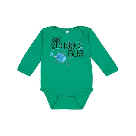 

Inktastic Little Snuggle Bug blue little beetle Gift Baby Boy or Baby Girl Long Sleeve Bodysuit