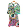 thumbnail image 2 of Eyeball Pattern-Color Alt Square Neck Dress New Plus Size Elegant Women Waist Tight Dress Alternate Colors Colorful Eyeball, 2 of 4