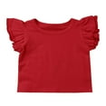 thumbnail image 1 of Summer Baby Girl Short Sleeve T-Shirt Cotton Ruffle  Neck Tops, 1 of 5