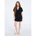 thumbnail image 3 of Joyspun Women’s Sleep Ribbed Modal Notch Top and Shorts Set, 2-Piece, Size XS-XL, 2X-3X, 3 of 6