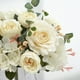 thumbnail image 4 of Paquete De Asas De Plástico Ramo de rosas artificiales de plástico blanco con hojas para decoración del hogar y la oficina (1 pieza) Rkxzt, 4 of 9