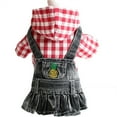 thumbnail image 2 of ERK Robe pour Chien Brodée de Fruits, Vêtements à Rayures, Veste à Capuche en Denim pour Chiot, 2 of 6