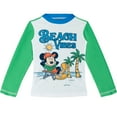 thumbnail image 2 of Disney Mickey Mouse Little Boys' Swimwear 2-Piece Rash Guard and Swim Trunks Set Mickey Beach Green, 2 of 5