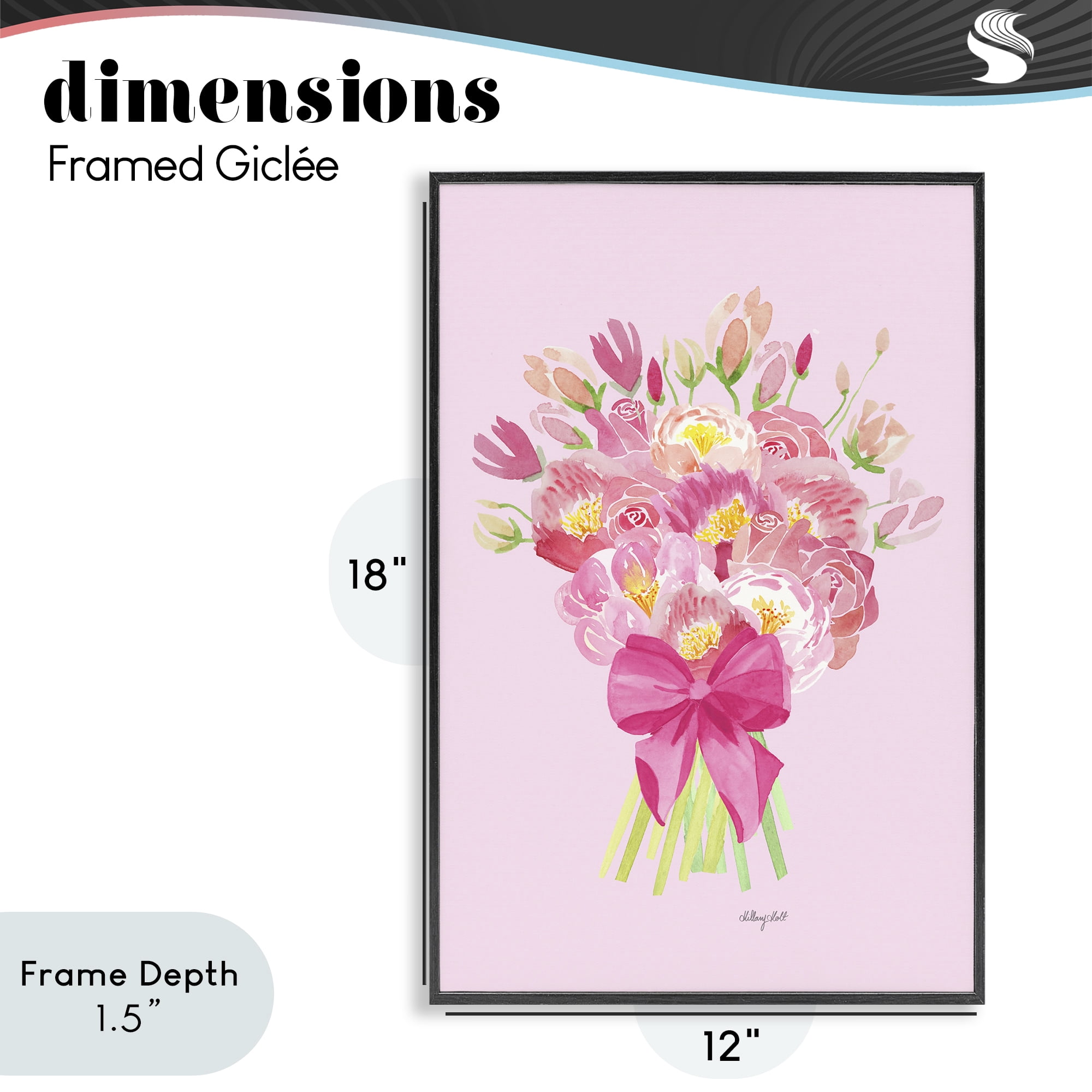 Stupell Industries Romantic Blushing Peonies Black Framed Giclee Art, design by Hillary Holt