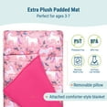 thumbnail image 5 of Wildkin Original Nap Mat with Pillow for Boys and Girls, Features Hook and Loop Fastener, Roll-Up Design, Soft Cotton Blend Materials (Magical Unicorns Pink), 5 of 9