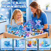 150PCS Snow Castle Magnetic Blocks for Kids Ages 3-12, Magnetic Building Cubes STEM Building Blocks Set with Strong Magnets, Magnetic Toys Educational Construction Set for Boys Girls