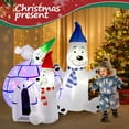 thumbnail image 5 of Christmas Inflatable Snow Bear House with LED Lights - Outdoor Yard Decoration for Lawn & Garden, 5 of 9