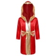 thumbnail image 1 of Moggemol Robe de Boxe pour Garçons Robe Longue en Satin avec Capuche et Ceinture Tenue de Boxe Halloween Bourgogne 8, 1 of 7