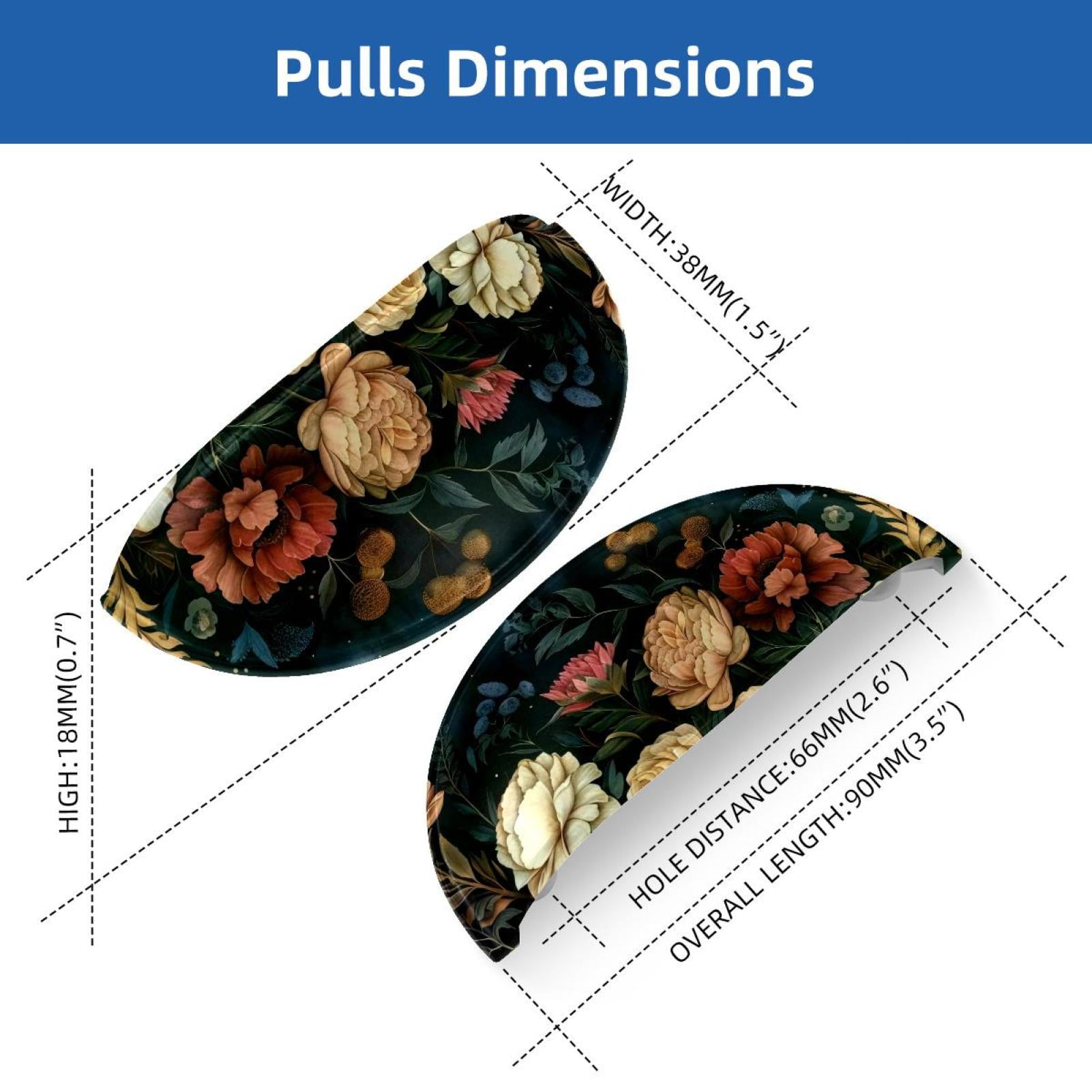 PhooArto 6 Pcs Cup Drawer Pulls, Moon Phase Flowers Shell Shape Handles Cabinet Knobs for Dresser Cupboard Closet Wardrobe with Screws