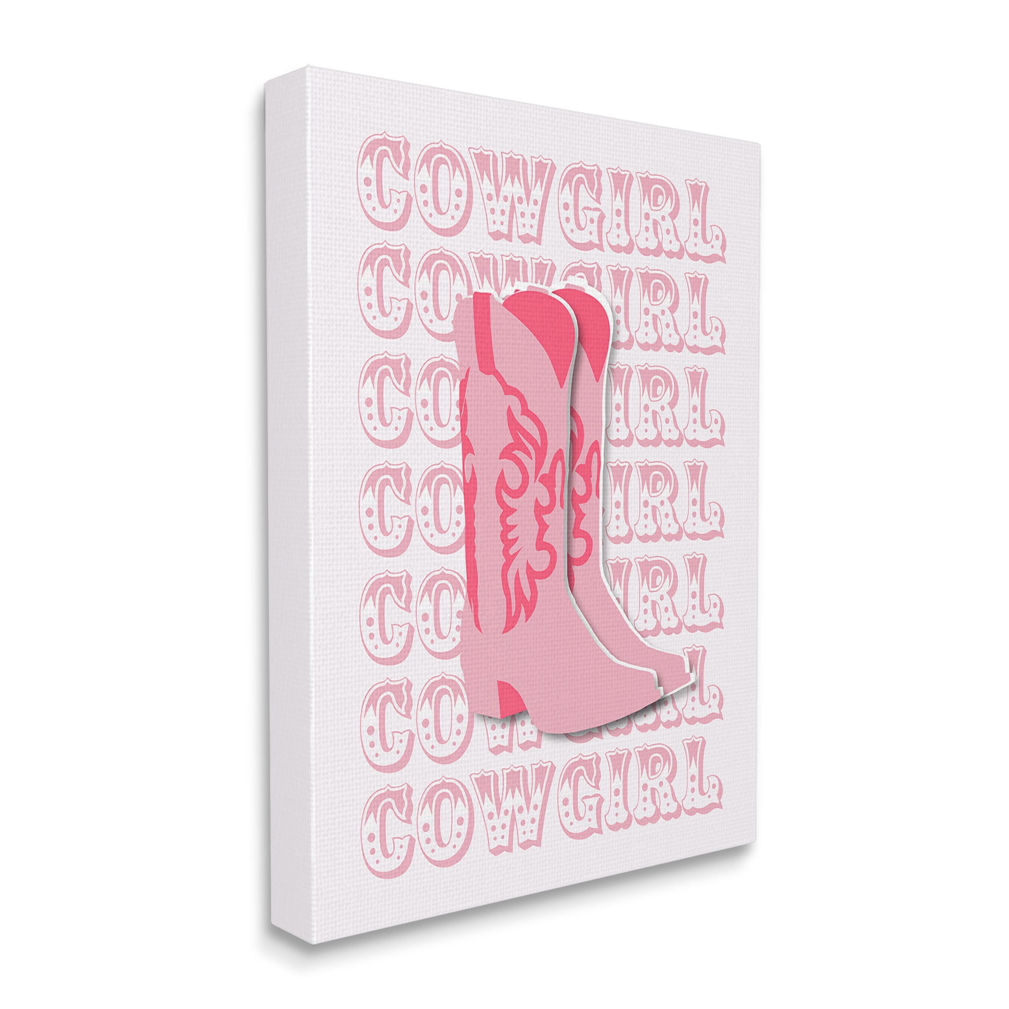 Stupell Industries Pastel Cowgirl Boots Beauty & Fashion Painting Gallery Wrapped Canvas Art Print Wall Art, 36 x 48
