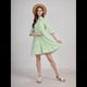 thumbnail image 5 of Vestido Camisero Midi A Rayas con Botones para Mujer, Informal, Holgado, con Puños y Larga, Vestidos de Media Pierna. Verde XL, 5 of 9
