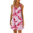 thumbnail image 1 of Diufon Robes d'Été 2024 pour Femmes Robe Mini Imprimée Tendance Col Rond Sans Manches Plissée, 1 of 4