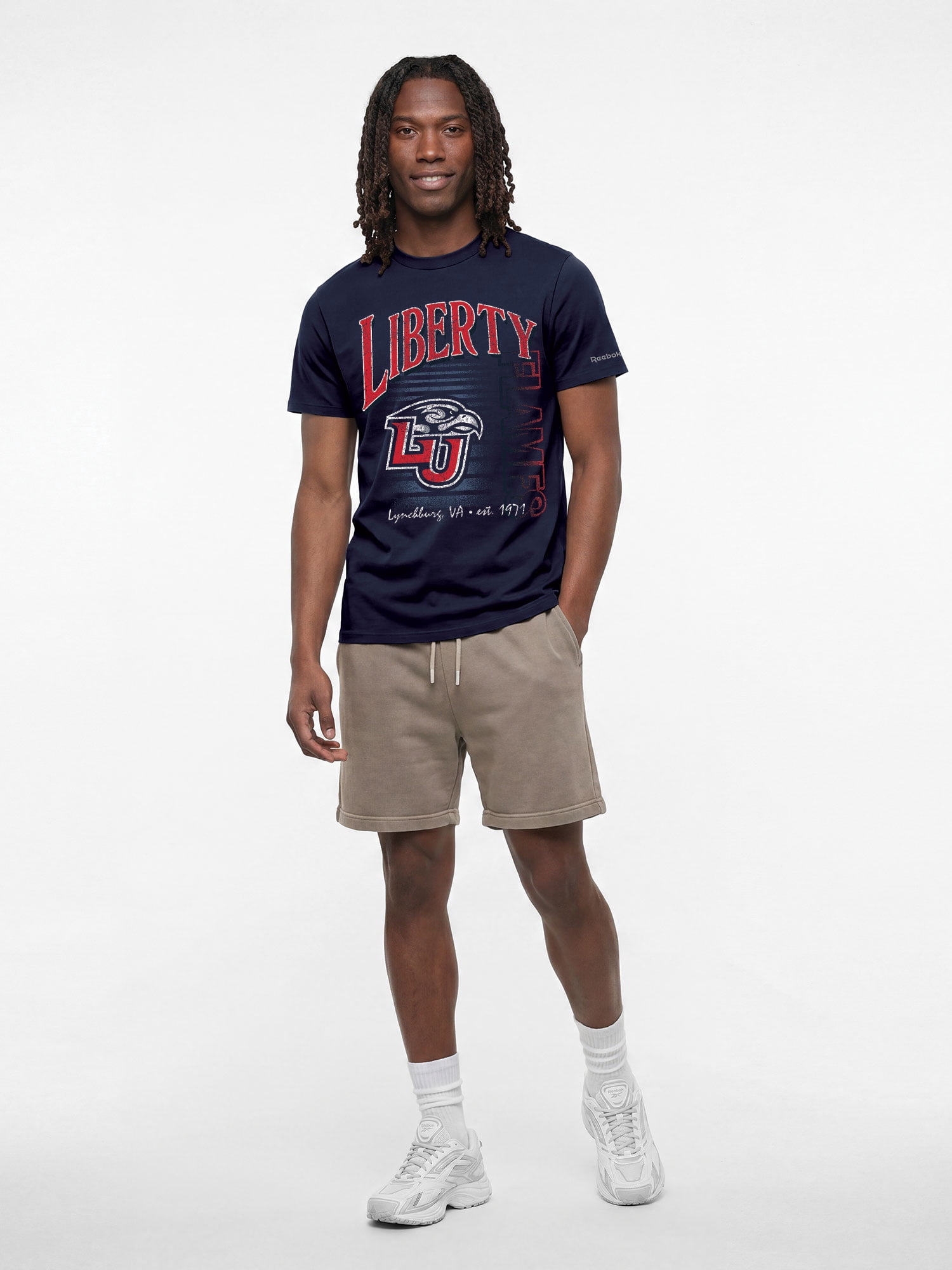Liberty Flames Reebok Mens Crew Neck Short Sleeve T-Shirt