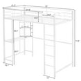 thumbnail image 5 of Ktaxon Loft Bed with Desk, Twin Size Bunk Bed Frame for Kids, Adult, White, 5 of 8