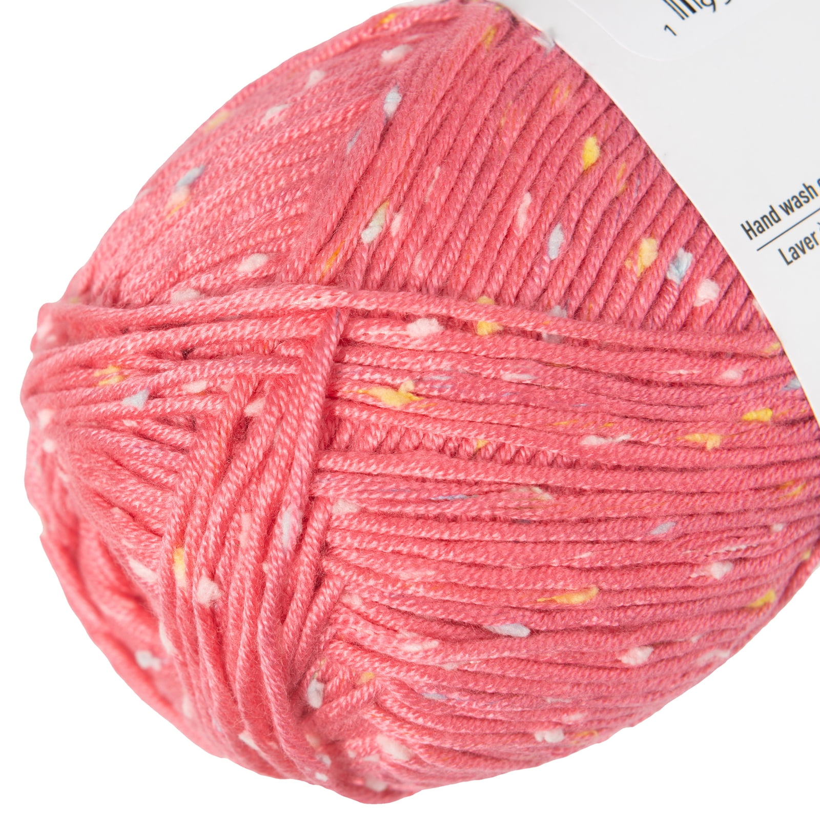 (3 pack) Flecks Yarn by Loops & Threads - Yarn for Knitting - Crochet - Weaving - and Arts & Crafts - Pink - Acrylic Blend - 6.53 oz