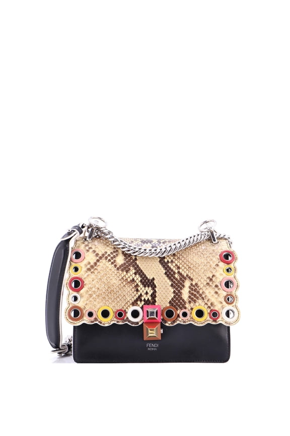 Pre-Owned Eyelet Kan I Bag Leather and Python Small By Rebag