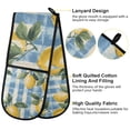 thumbnail image 2 of Yayeee Double Oven Mitt Kitchen Heat Resistant Baking 35" x7" Quilted Glove, Retro Lemon Leaves, 2 of 6
