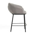 thumbnail image 3 of Modrest Rumi Upholstered Modern Fabric Counter Stool in Gray/Black, 3 of 7