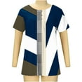 thumbnail image 4 of Azrian Womens Tunic Tops Short Sleeve Shirts Botton Up Casual Ruched Blouses Clothes, 4 of 6