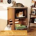 thumbnail image 5 of LEHOME TV Shaped Hidden Cat Litter Box Enclosure, Vintage 2-Tier Cat Litter Box Furniture with Scratching Board, Wooden Side Table for Living Room, Space Saving Vertical Design, Walnut, 5 of 9