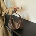 thumbnail image 4 of Shoulder Bag For Women Zipper Crescent Bag Pu Leather Hobo Bag For Travel Decor Bag (Brown), 4 of 10