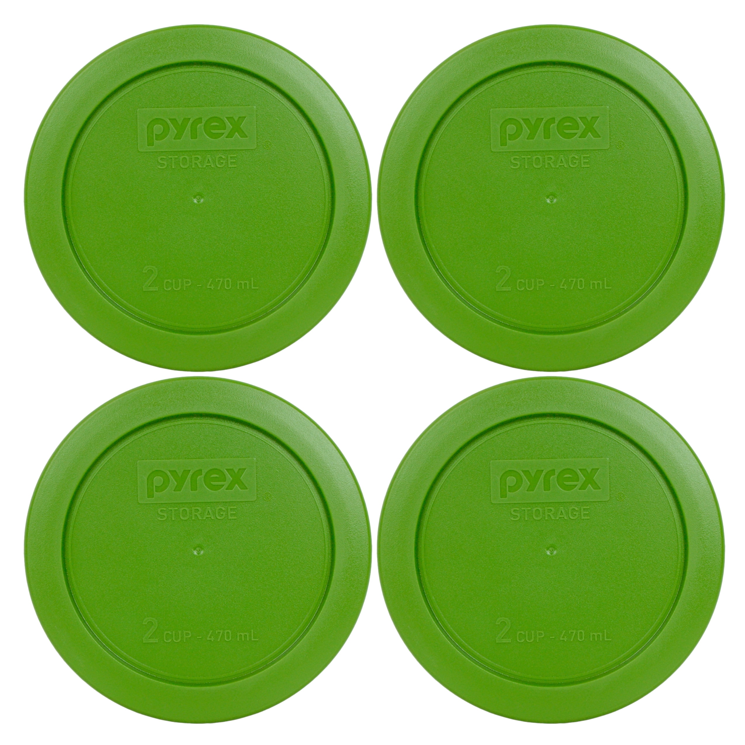 Pyrex 7200-PC Red 2 Cup Round Plastic Lid Covers 3PK for Glass Bowls New