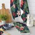 thumbnail image 3 of Tropical Hawaiian Flowers Leaves Kitchen Dish Towels Set of 2, Soft Lightweight Microfiber Absorbent Hand Towel Colorful Tea Towel for Kitchen Bathroom 18x28in, 3 of 6
