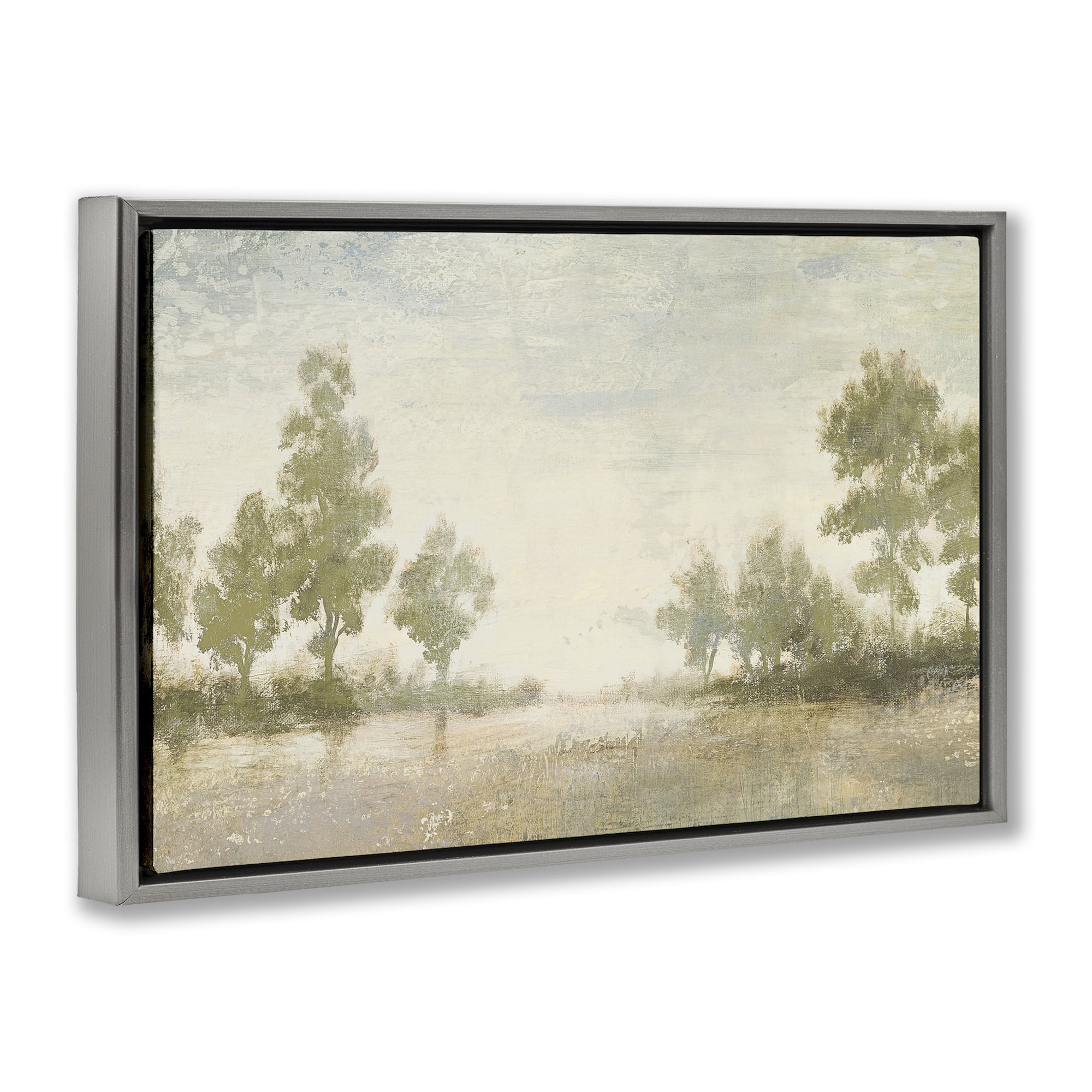 Stupell Industries Forest Light Distant Valley Gray Framed Floater Canvas Wall Art, design by Michael Marcon